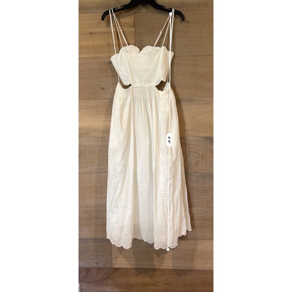 Zimmermann Rhiannon Scallop Linen Voile cutout Midi-Dress size 3/ M/ US 8-10 - Picture 12 of 16